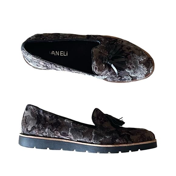 Vaneli Shoes - Vaneli black flats shoes loafers slip on textured non slip tassels casual size 7